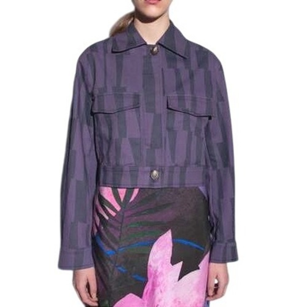 Untitled In Motion Simplus Jacket Accenda Night Purple Cropped Cotton Small S